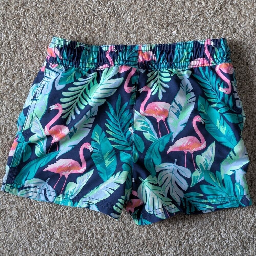 NWOT Carter's Toddler Boy Floral Flamingo Swim Trunks - Size 4T - Picture 2 of 3